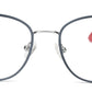 Stylish Grey Oval Frame with Red Temple