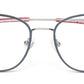 Stylish Grey Oval Frame with Red Temple