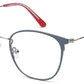 Stylish Grey Oval Frame with Red Temple