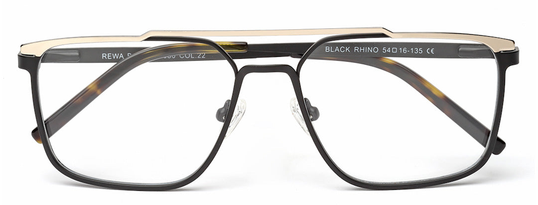 Metallic Black Square Specs Frame