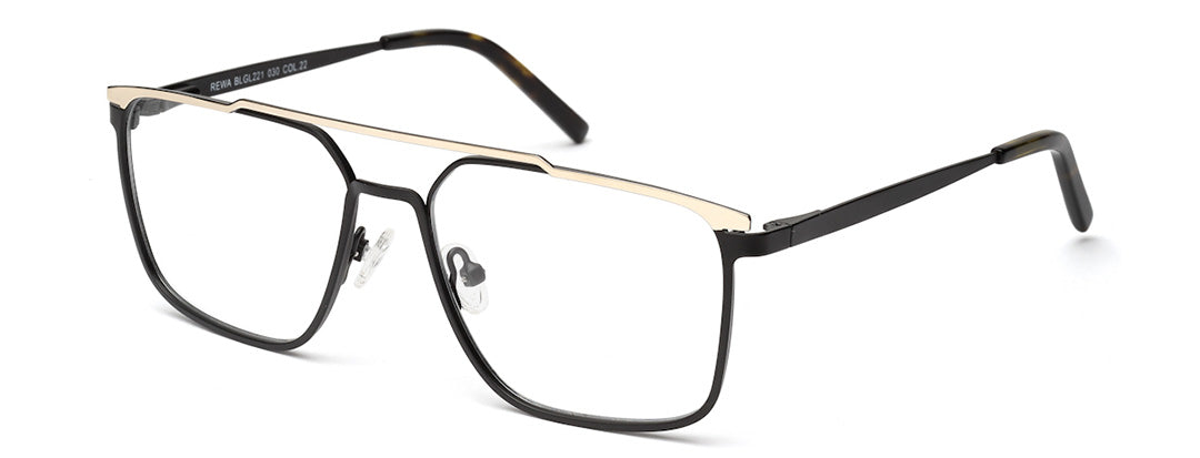 Metallic Black Square Specs Frame