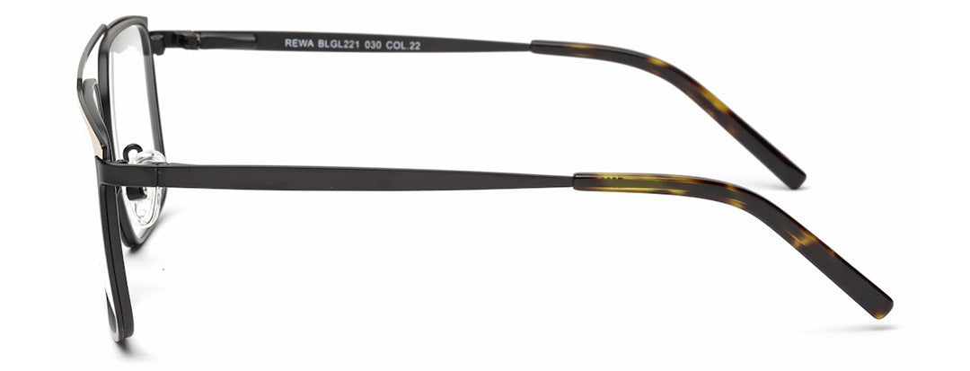 Metallic Black Square Specs Frame