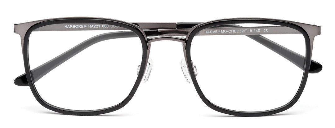 Layered Black  & Silver Metallic Glasses