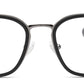 Black Layered Silver Metallic Number Glasses