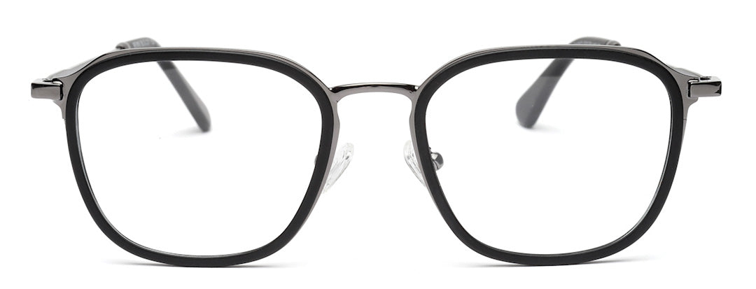 Black Layered Silver Metallic Number Glasses