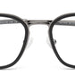 Black Layered Silver Metallic Number Glasses