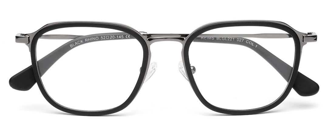 Black Layered Silver Metallic Number Glasses