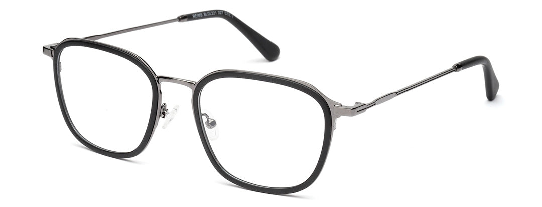 Black Layered Silver Metallic Number Glasses