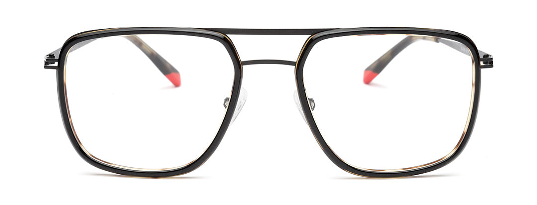 Tort & Black Framed Square Glasses