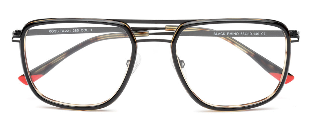 Tort & Black Framed Square Glasses