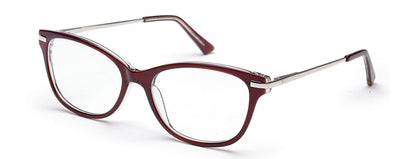 Brown Cateyes Full Rim Acetate Metal Frame for Ladies