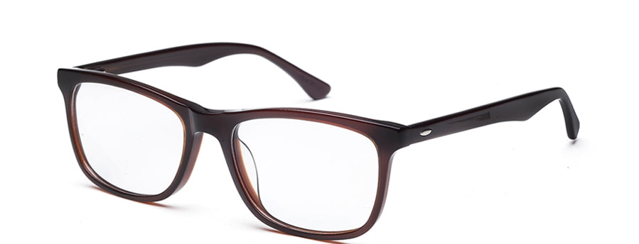 Dark Brown Rectangle Full Rim Acetate Eyeglass Frame for Men