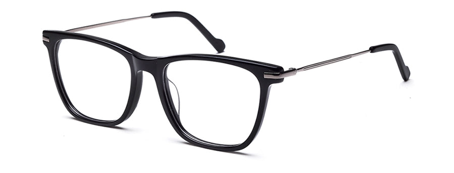 Dark Blue Square Full Rim Acetate Metal Frame for Men