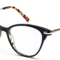 Brown/Multi Tort Cateyes Full Rim Acetate Metal Eyeglass Frame for Women