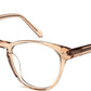 Transparent Light Brown Cat Eye Glasses Frames with Full Rim Acetate