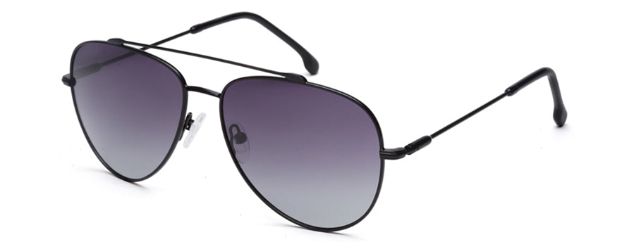 Black Aviator Full Rim Metal Sunglasses