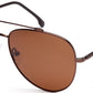 Brown Aviator Full Rim Metal Sunglasses