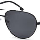 Black Aviator Full Rim Metal Sunglasses