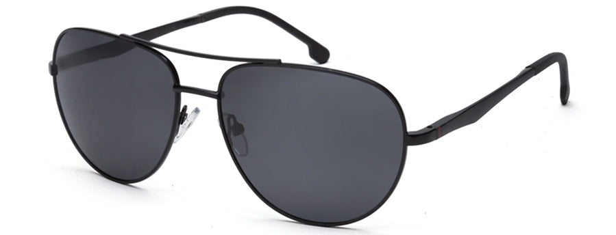 Black Aviator Full Rim Metal Sunglasses