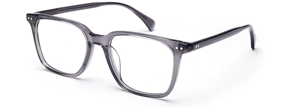 Grey Glossy Square Full Rim Acetate Glasses Frames for Men