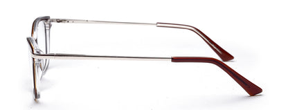 Brown Cateyes Full Rim Acetate Metal Frame for Ladies