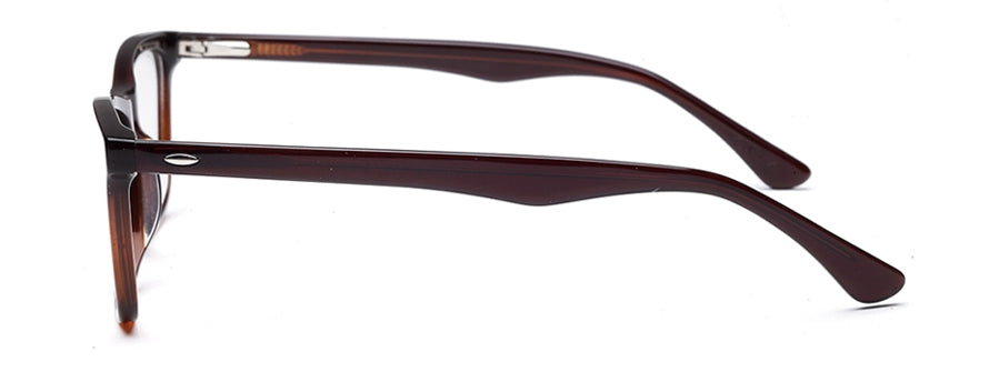 Dark Brown Rectangle Full Rim Acetate Eyeglass Frame for Men