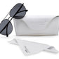 Black Aviator Full Rim Metal Sunglasses