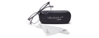 Grey Glossy Square Full Rim Acetate Glasses Frames for Men