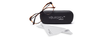 Brown Cateyes Full Rim Acetate Metal Spectacles Frames for Ladies