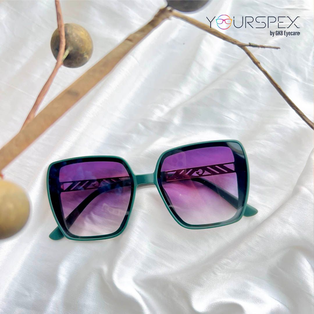 YourSpex Green Square UV Best Sunglass for Women