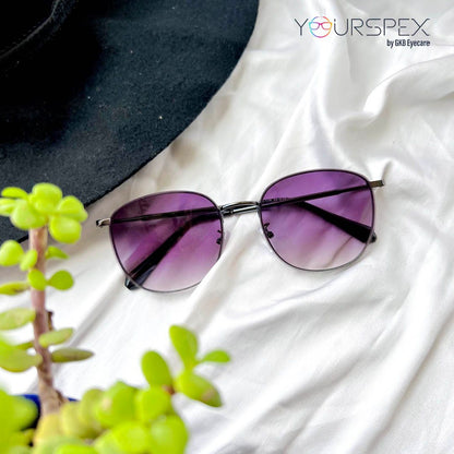 Gradient Purple Metal UV Sunglass for Men and Women