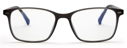 Black Matte Rectangle Clip-On Eyeglasses for Men and Women