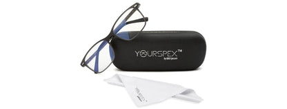 Black Matte Rectangle Clip-On Eyeglasses for Men and Women