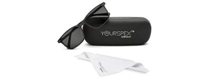 Black Matte Rectangle Clip-On Eyeglasses for Men and Women