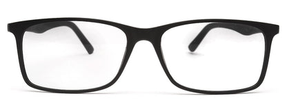 Black Matte YourSpex Flex Rectangle Eyeglass for Men