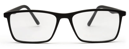 Black Matte YourSpex Flex Rectangle Eyeglass for Men