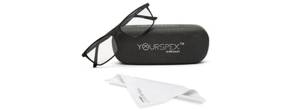 Black Matte YourSpex Flex Rectangle Eyeglass for Men
