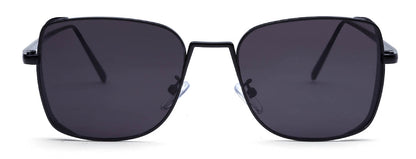 Black Metal Square UV Sunglass for Men