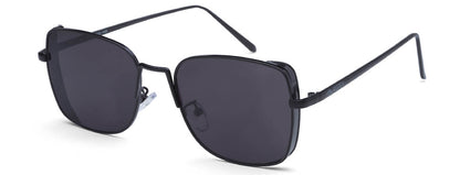Black Metal Square UV Sunglass for Men