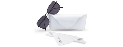 Black Metal Square UV Sunglass for Men