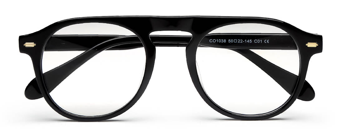 Black MOD Aviator Full Rim Acetate Frame for Men