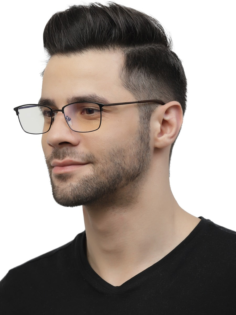 Black Rectangle Eyeglasses for Men