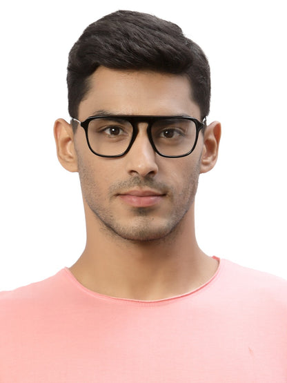 Black Square Full Rim Acetate Frame for Men