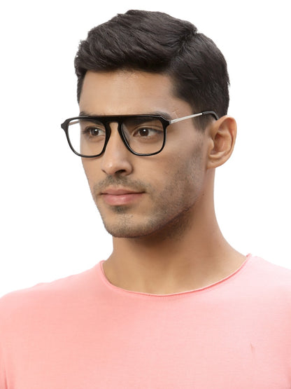Black Square Full Rim Acetate Frame for Men