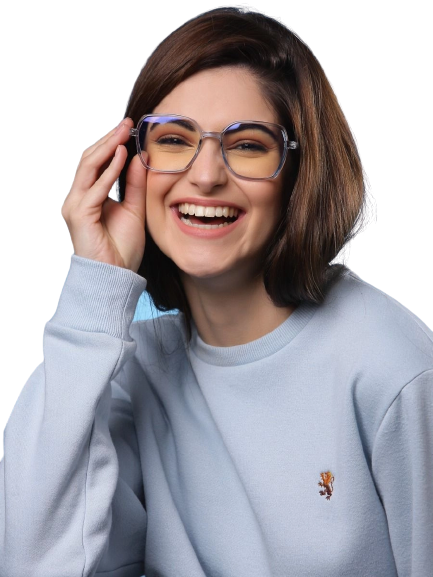 Blue Square Full Rim Acetate Frame for Women