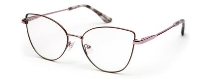 Brown Cateye Style Metal Women Eyeglasses Frame
