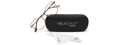 Brown Cateye Style Metal Women Eyeglasses Frame