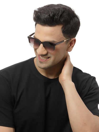 Brown Gradient Clubmaster UV Protection Sunglass for Men