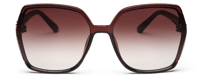 Brown Irregular Shaped UV Sunglass for Women