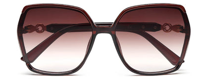 Brown Irregular Shaped UV Sunglass for Women